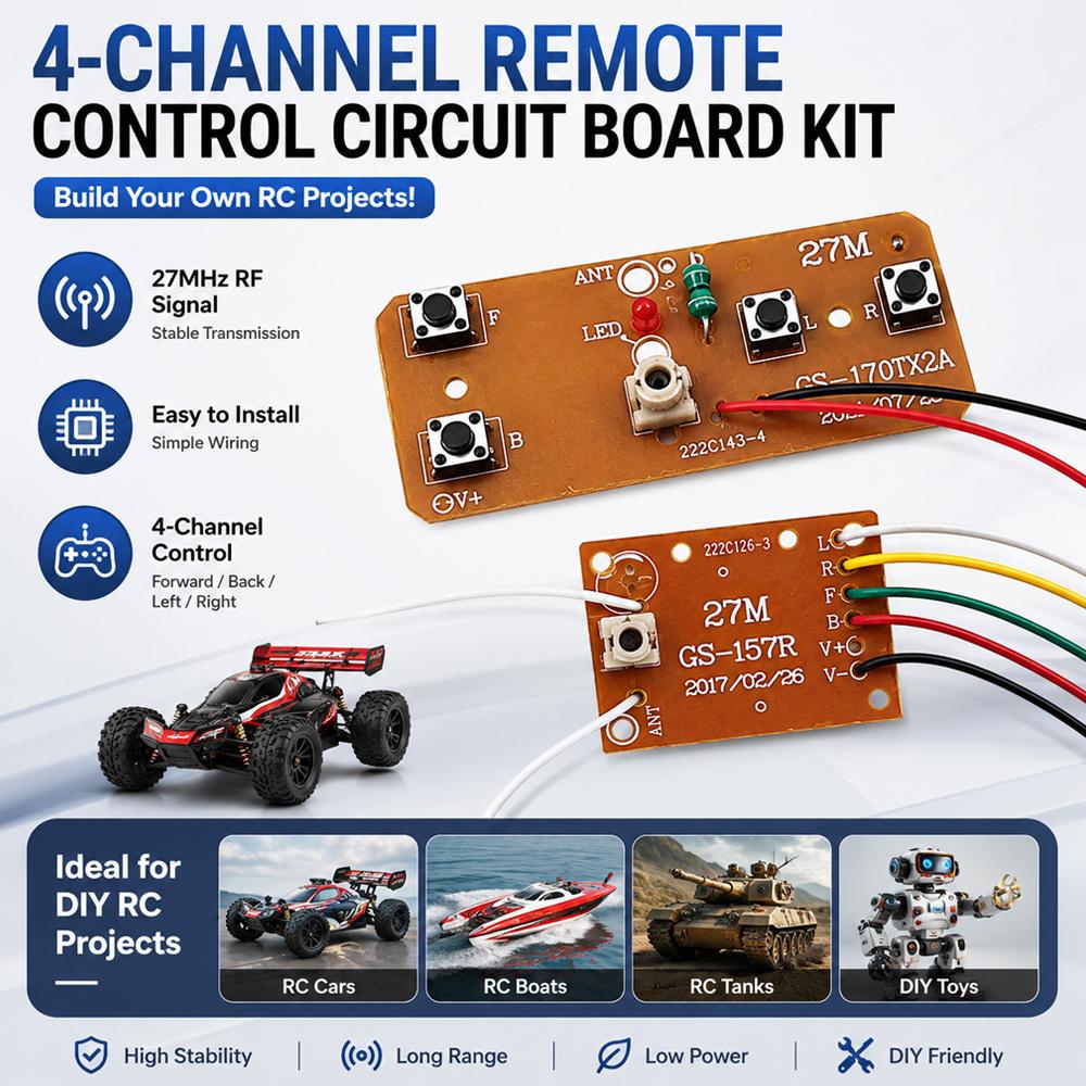 Diy Electronic Modules - Комплект дистанционного управления 27 МГц, 4-канальный
